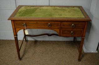 An Edwardian mahogany and satinwood banded writing desk