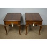 Drexel: a pair of 'Vintage Cherry' side/bedside tables