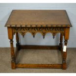 A late 19th Century carved oak table.