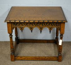 A late 19th Century carved oak table.