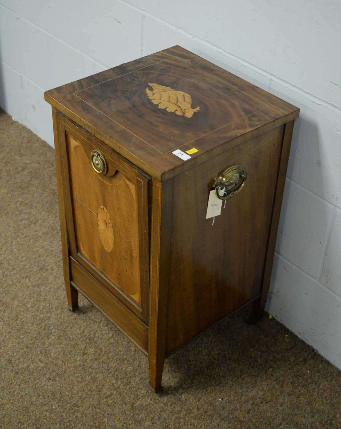 A 19th Century inlaid mahogany coal purdonium. - Image 2 of 4