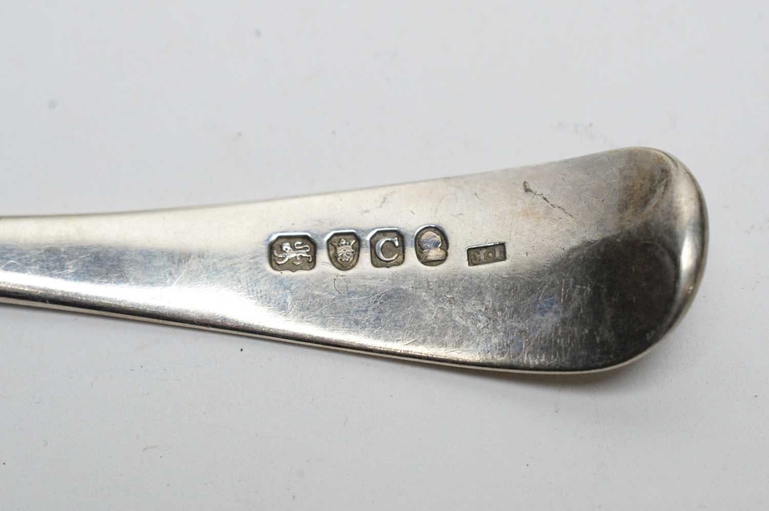 A selection of 18th and 19th Century silver tablespoons, - Image 2 of 4