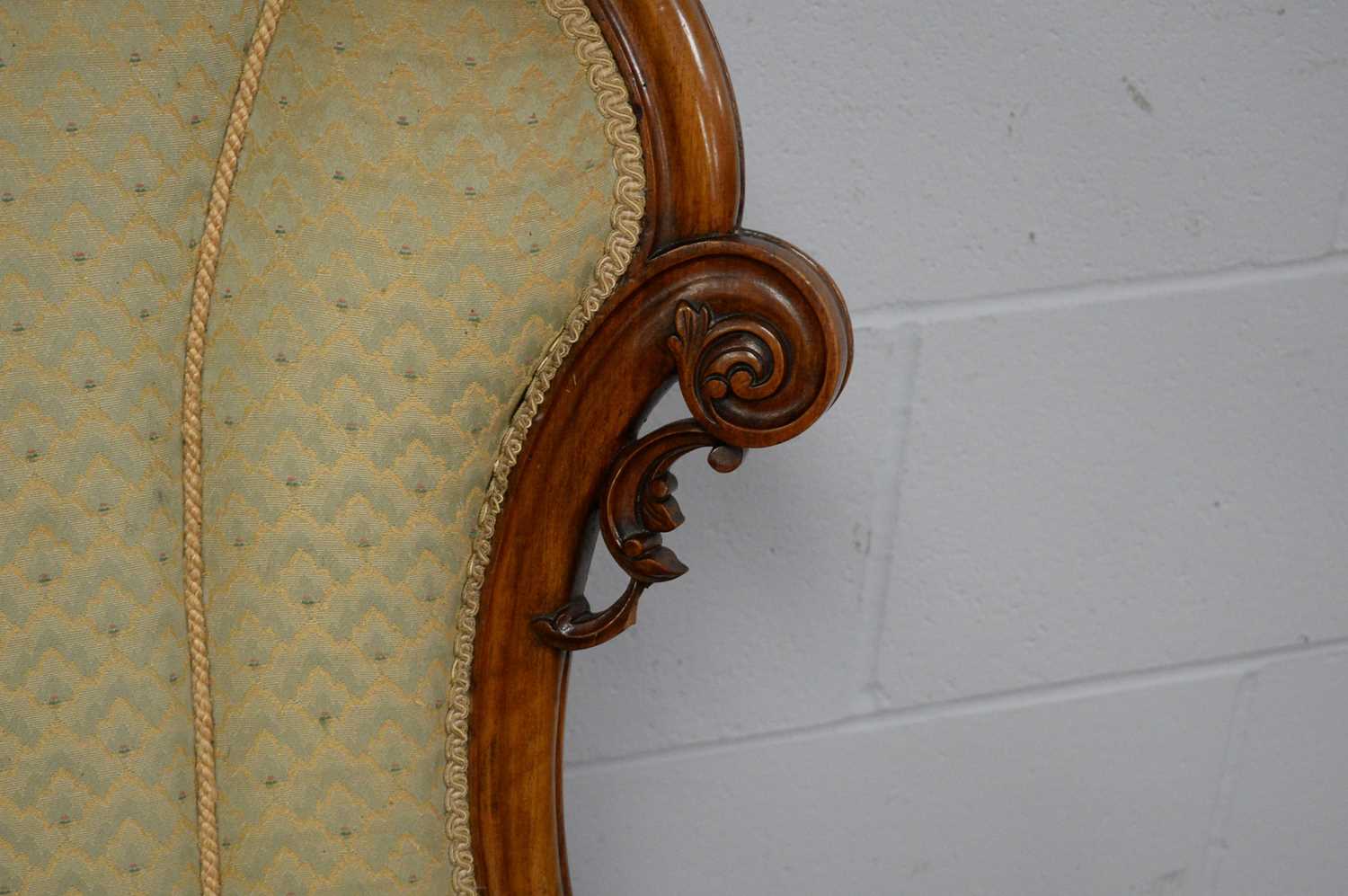 An ornate Victorian walnut open arm easy chair. - Bild 5 aus 5