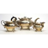 A silver three piece tea service, by WSS,