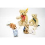 A selection of Steiff teddy bears.