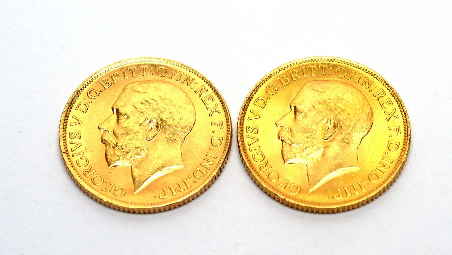 Two George V gold sovereigns, - Image 2 of 2