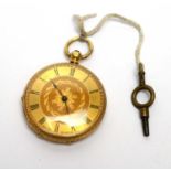 An 18ct yellow gold Swiss fob watch,