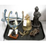 A selection of cast metal and other sculptures.