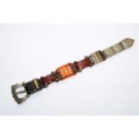 A Victorian Scottish agate and silver bracelet