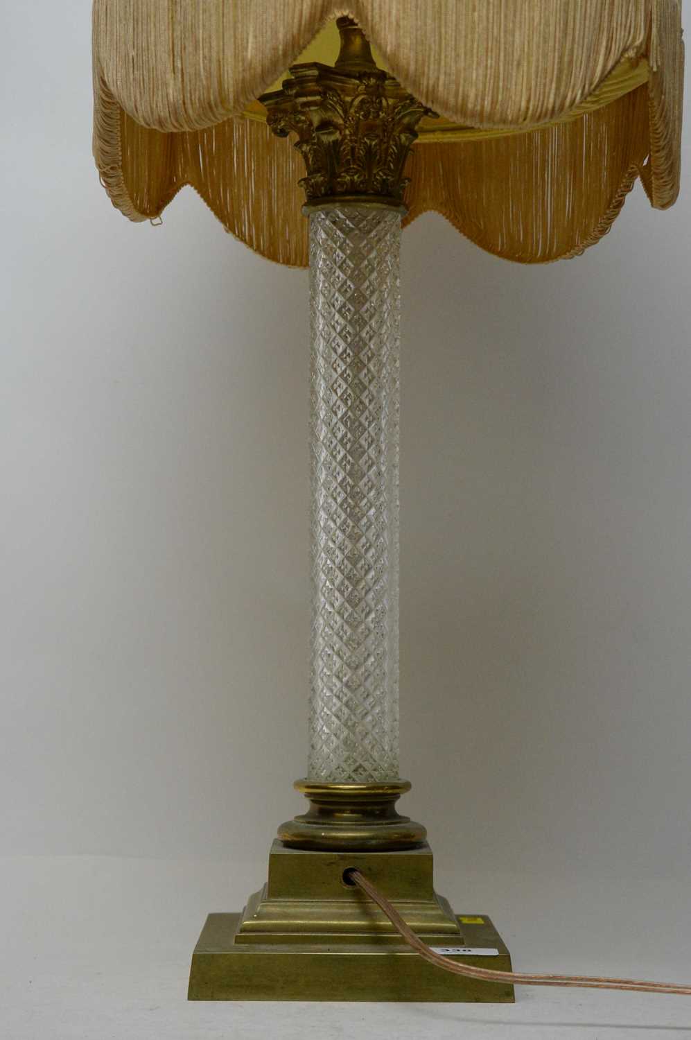 A 20th Century gilt metal table lamp. - Image 2 of 2