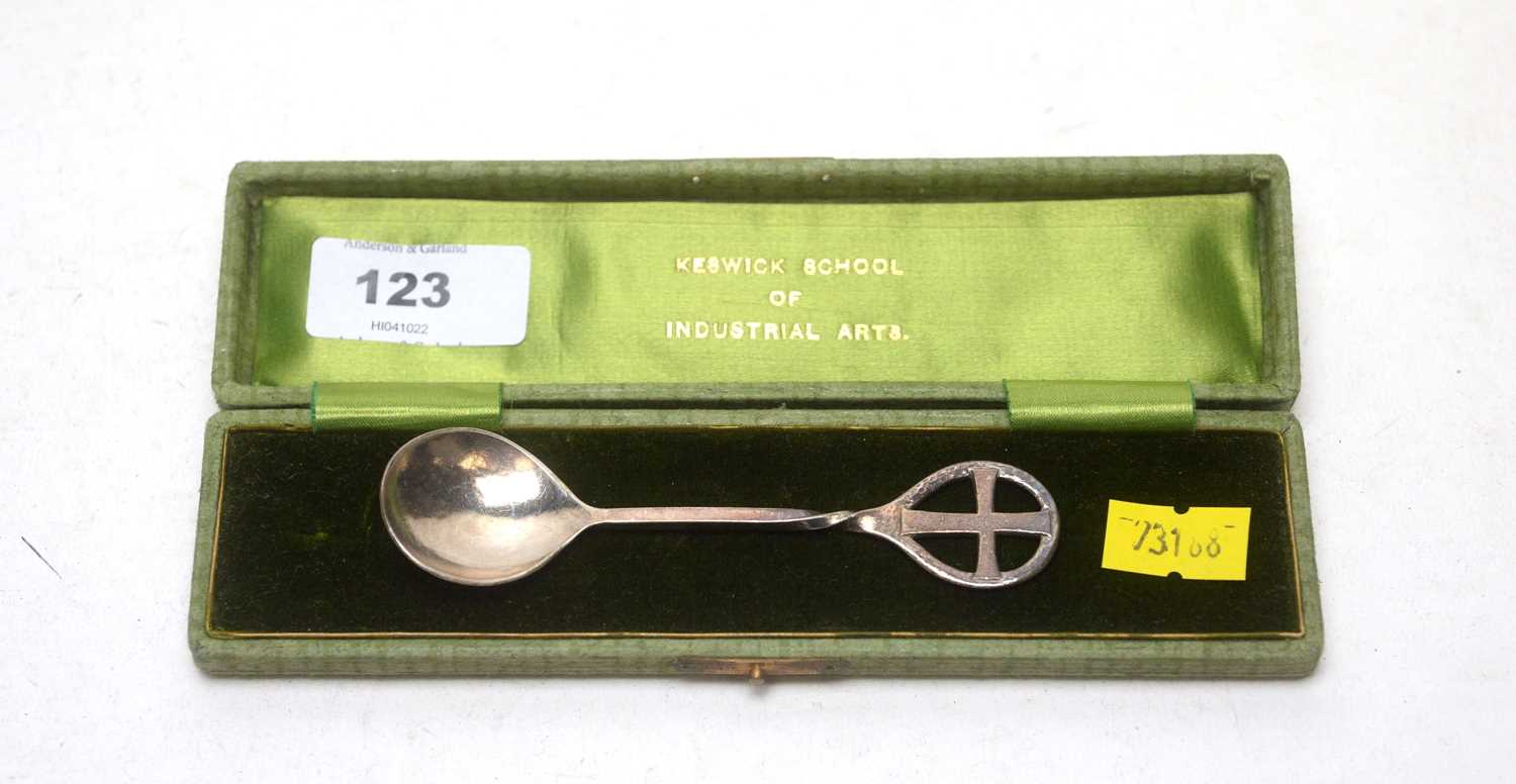 An Arts & Crafts silver spoon, by Keswick School of Industrial Arts,