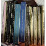 A collection of classical vinyl LPs.