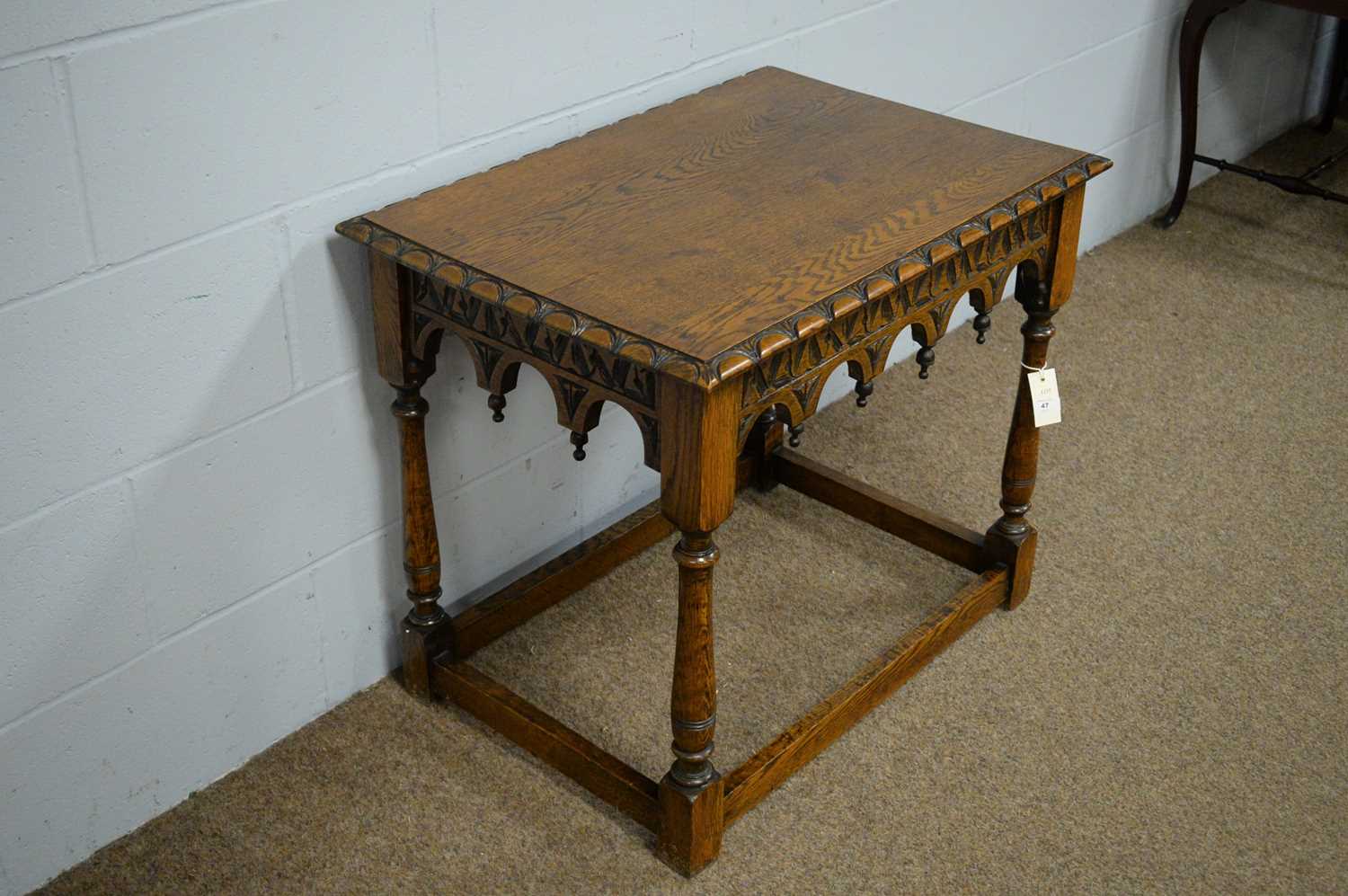 A late 19th Century carved oak table. - Image 3 of 4