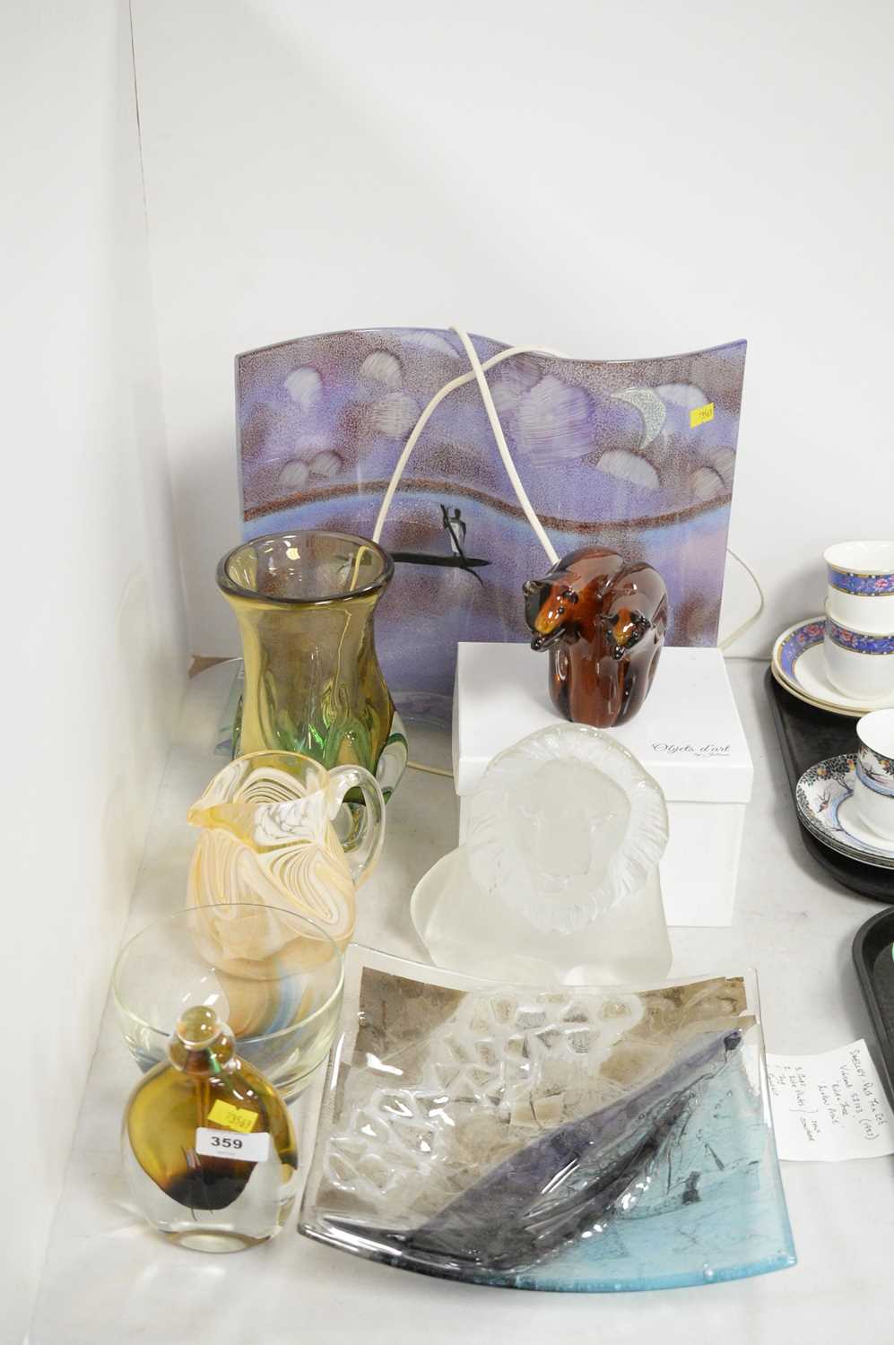 A selection of art glass wares.
