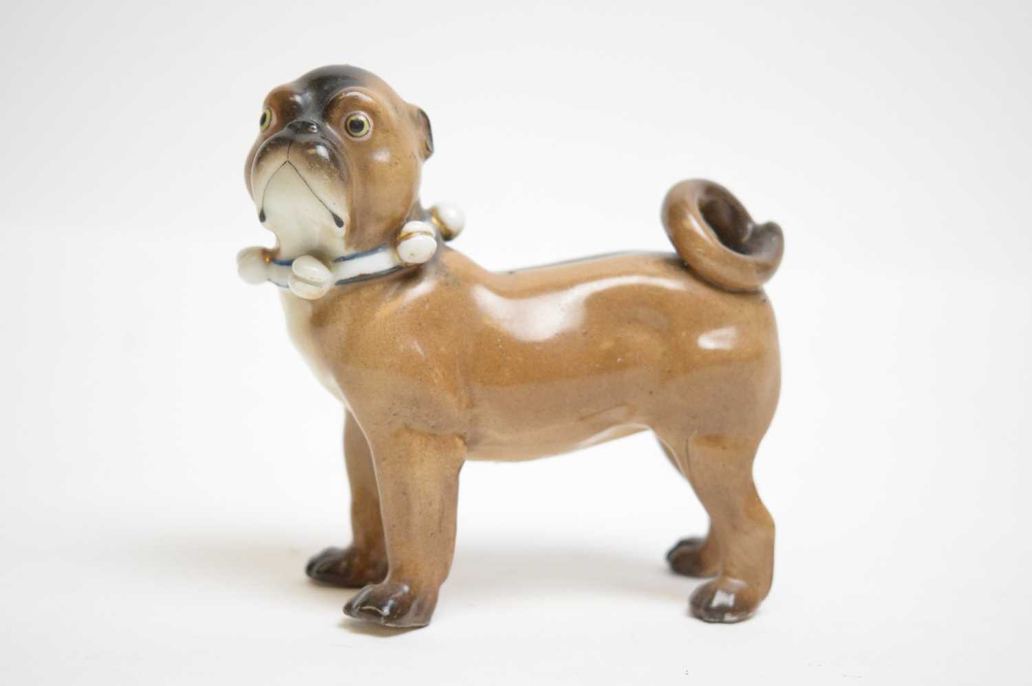 A pair of Staffordshire black and white Wally/hearth dogs. - Image 3 of 5