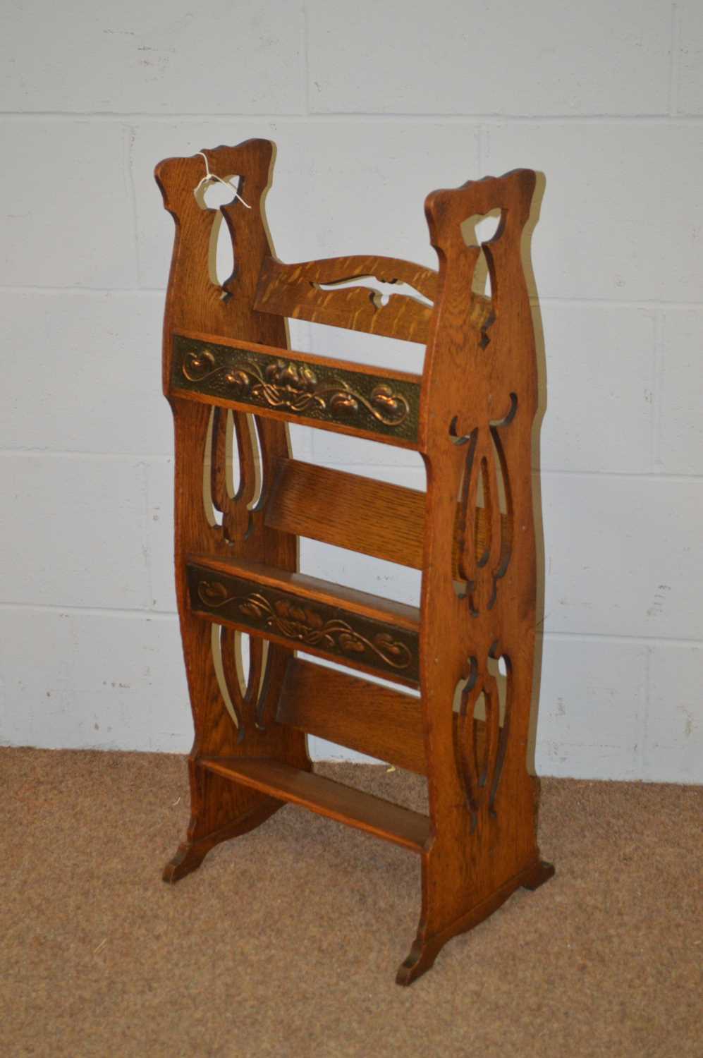 An Art Nouveau oak bookcase. - Image 2 of 5