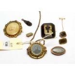 A selection of 19th Century memoriam brooches,