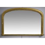 A Victorian giltwood overmantel mirror.