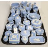 A collection of Wedgwood Jasperware decorative ceramics.