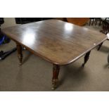 A substantial Victorian mahogany extending dining table, 341cms when extended.