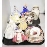 A collection of seven Royal Doulton figures of ladies; and other items.