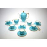 A Wedgwood blue and gilt decorated coffee service.