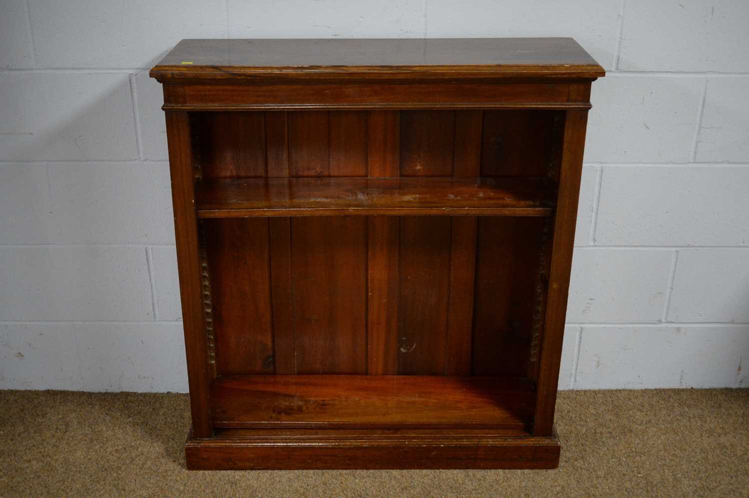 Early 20th C open bookcase; and a Victorian tripod games table. - Image 2 of 9