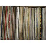 A mixed selection of vinyl LPs.