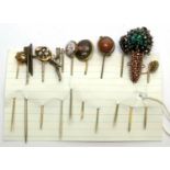 A selection of early 20th Century tie pins.