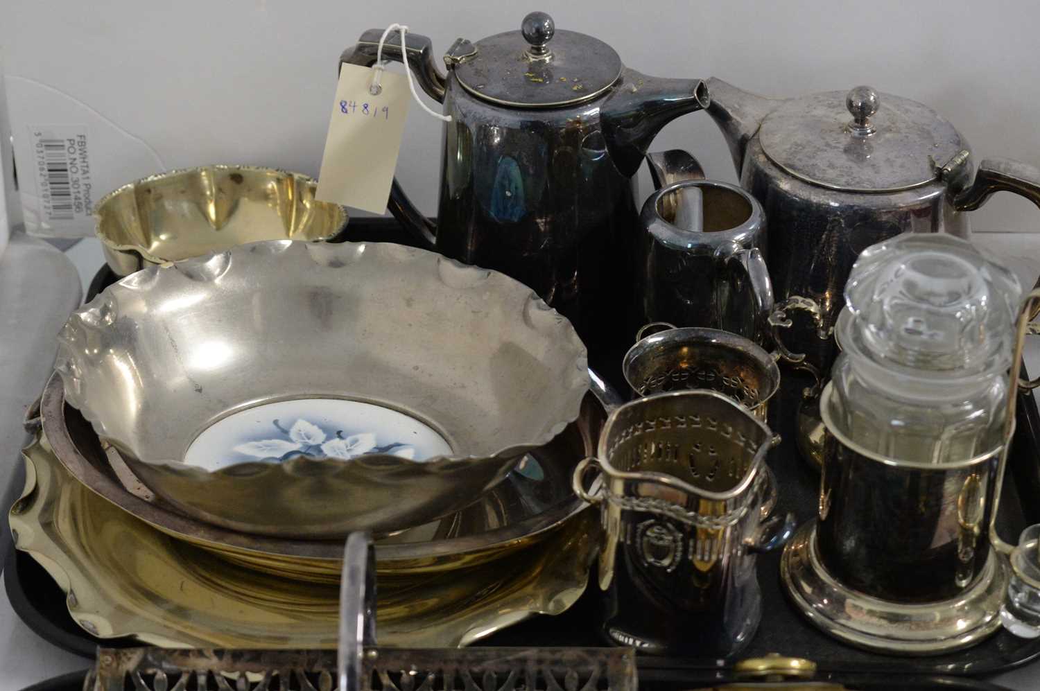 A selection of silver plated and brass wares. - Image 2 of 4