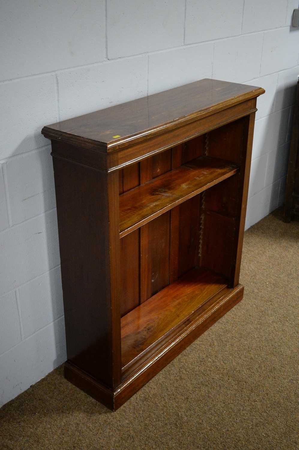 Early 20th C open bookcase; and a Victorian tripod games table. - Image 4 of 9