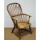 Late 19th Century ash and elm Windsor chair