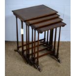 A Regency-style mahogany quartetto nest of tables.