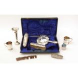 A selection of silver items, various.