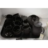 Wedgwood black ceramic composite coffee service