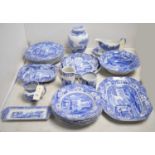 A Spode Italian pattern blue and white part dinner service.