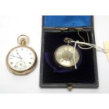 A silver and a gilt metal pocket watch