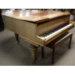 John Broadwood & Son: a walnut baby/boudoir grand piano.