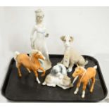 A selection of decorative ceramic figures.