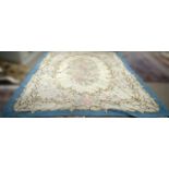 A large vintage hooky style carpet.