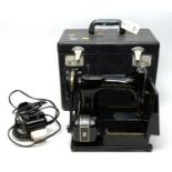A Singer 222K sewing machine, in carry case.
