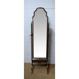 An early/mid 20th Century mahogany cheval mirror