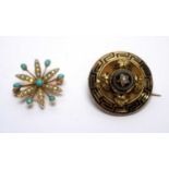 A memorium brooch and another