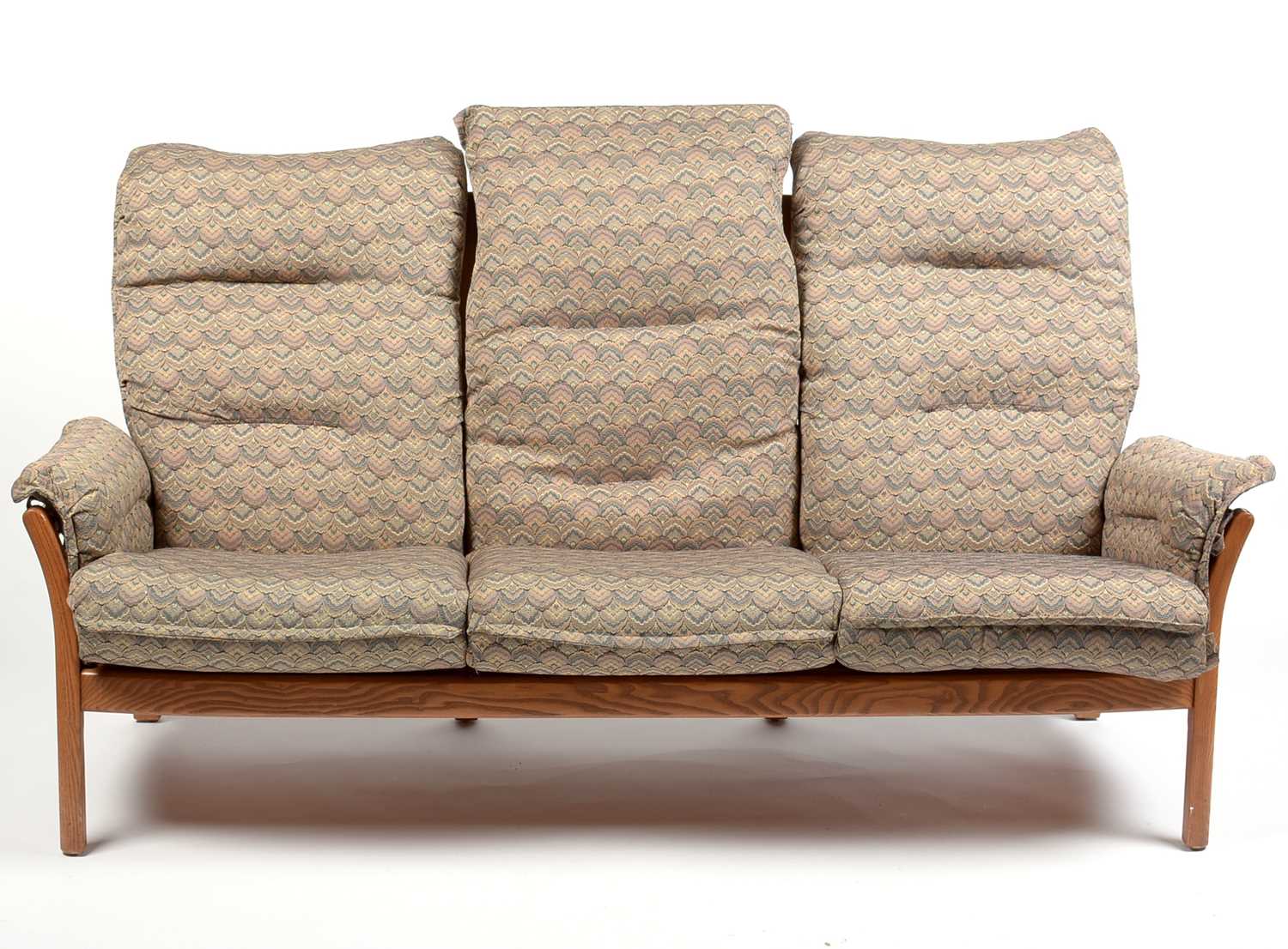 Ercol: an elm ‘Saville’ three-piece suite. - Image 2 of 5