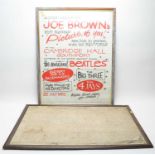 An early 1960s Joe Brown and the Beatles band poster; and a framed indenture