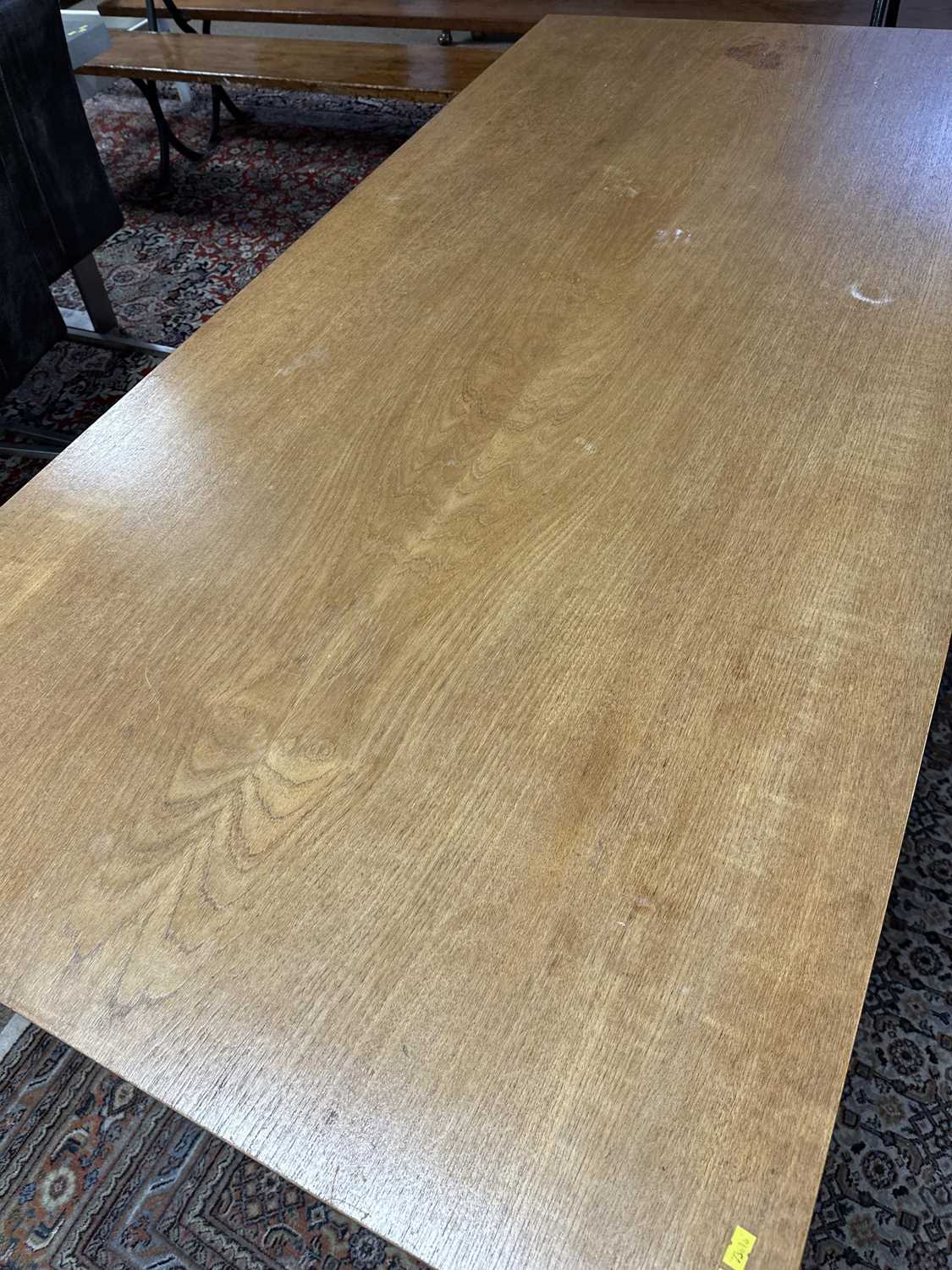 A mid-Century teak and brushed steel dining table. - Image 3 of 10