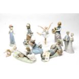 A collection of Lladro ceramic figures