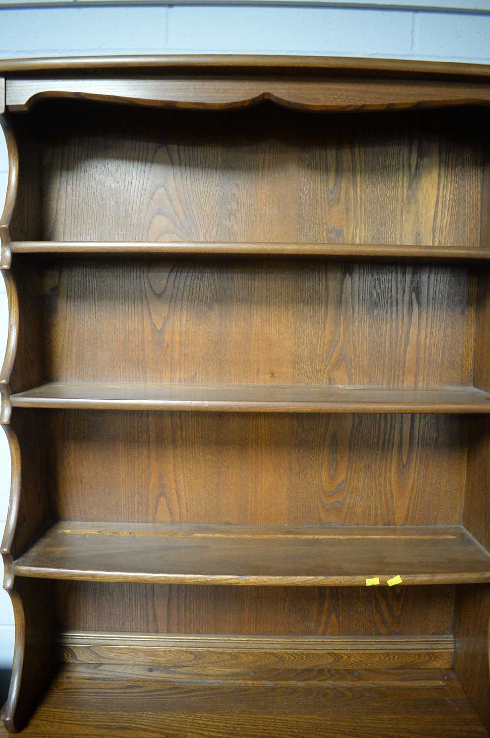 Ercol: a large elm open bookcase. - Image 4 of 4