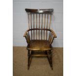 19th century ash and elm Windsor rocking chair