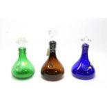 Three glass decanters